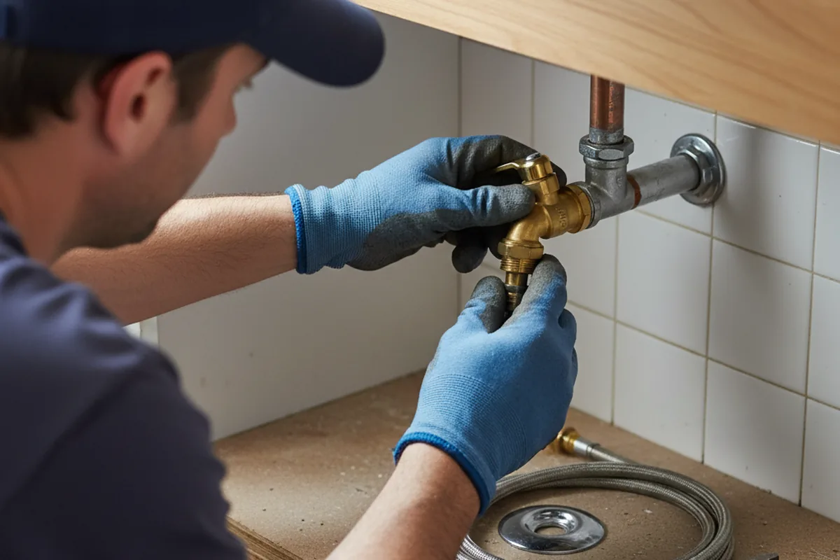 Shutoff valve and fitting work during Burst Pipe Repair in Sheldon